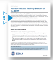 Front cover of FEMA Fact Sheet on how to conduct a tabletop exercise