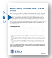 Front cover of FEMA Fact Sheet on how to deploy your SDRP after a disaster