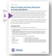 Front cover of FEMA Fact Sheet on how to create a structure inventory database