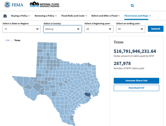 FEMA released an NFIP claims lookup site. Choose your state and county.