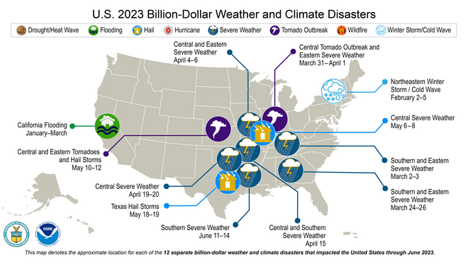 Billion Dollar Disaster map