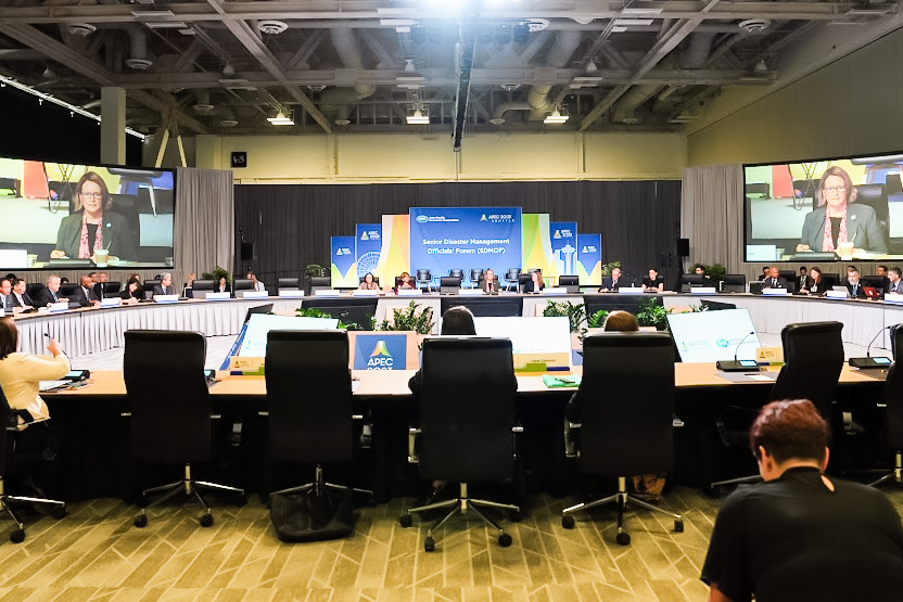 Panel of people at the Asia-Pacific Economic Cooperation Conference.