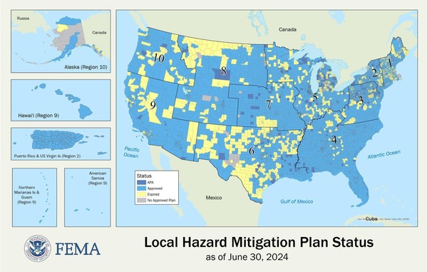 Local Hazard Mitigation Plan Status as of June 30, 2024