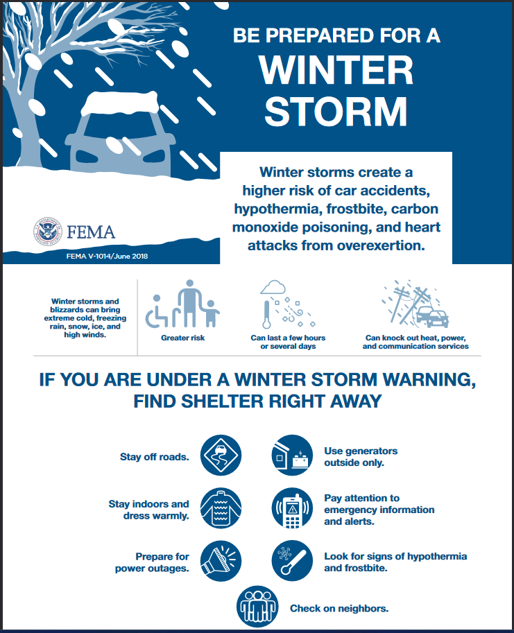 Be Prepared- Winter Storm