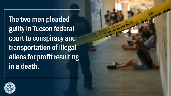 The two men pleaded guilty in Tucson federal court to conspiracy and transportation of illegal aliens for profit resulting in a death.