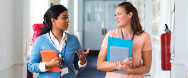 School officials in conversation