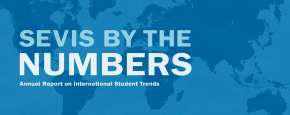 Text on image that reads "SEVIS by the Numbers annual report on International student trends"