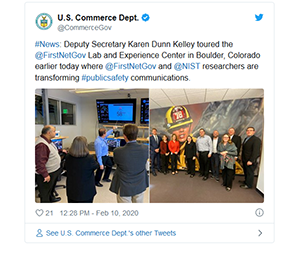 Deputy Secretary Karen Dunn Kelley toured the @FirstNetGov  Lab and Experience Center in Boulder, Colorado