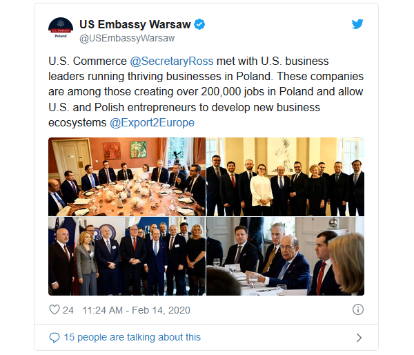 Secretary of Commerce Wilbur Ross in Poland