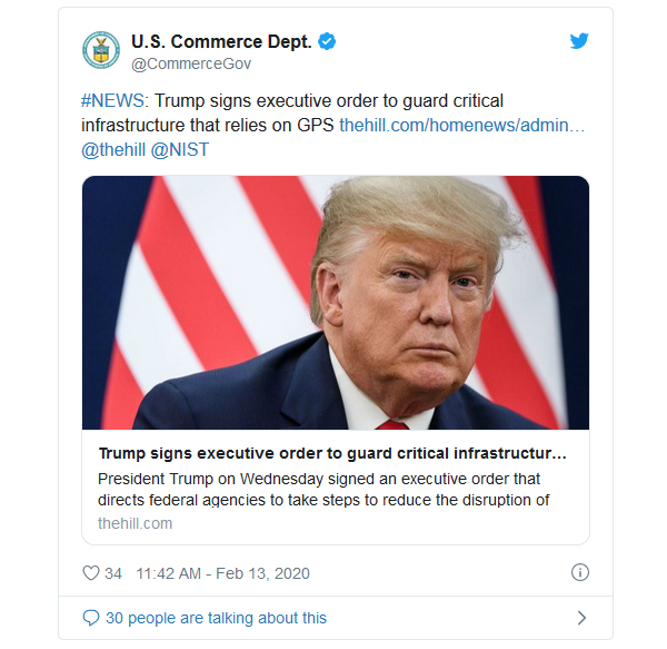 Trump signs executive order to guard critical infrastructure that relies on GPS