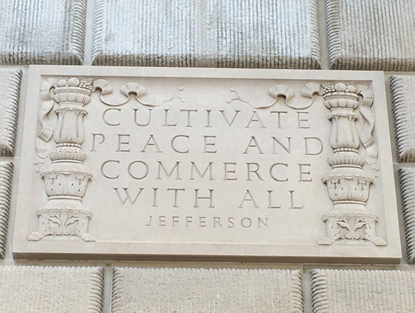 Cultivate peace and commerce with all, Jefferson