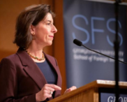  U.S. Secretary of Commerce Gina Raimondo delivers speech at Georgetown University’s School of Foreign Service.