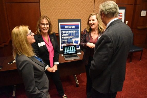 Senator Merkley and Under Secretary Laurie Locascio At SBIR Poster Session
