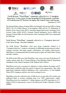 North_Korean_WaterPlum_260918 announcement image of PDF