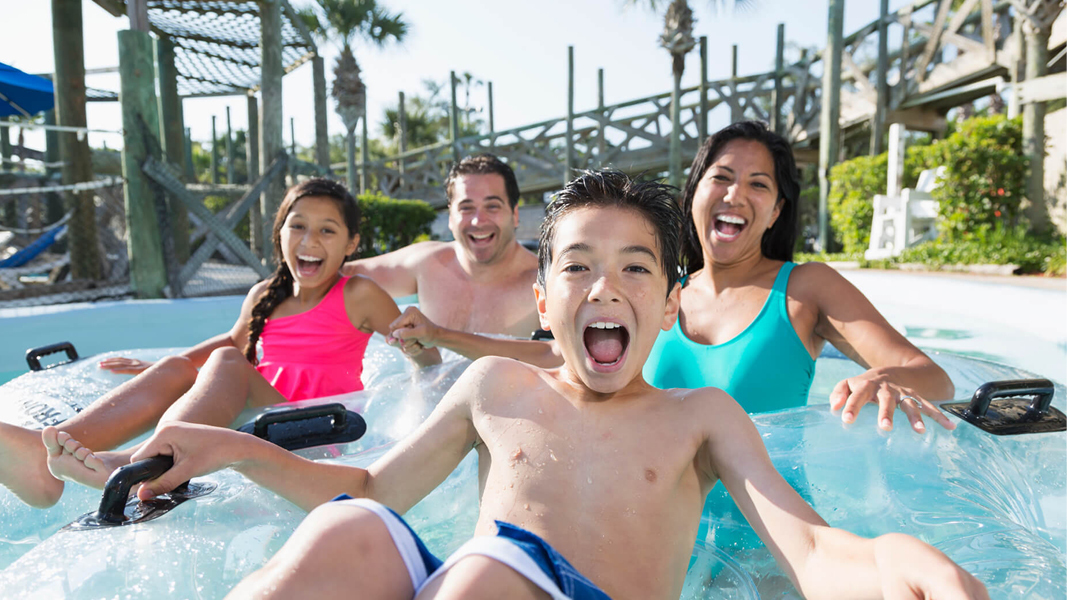 2024 June M3 Family on tubes at a waterpark