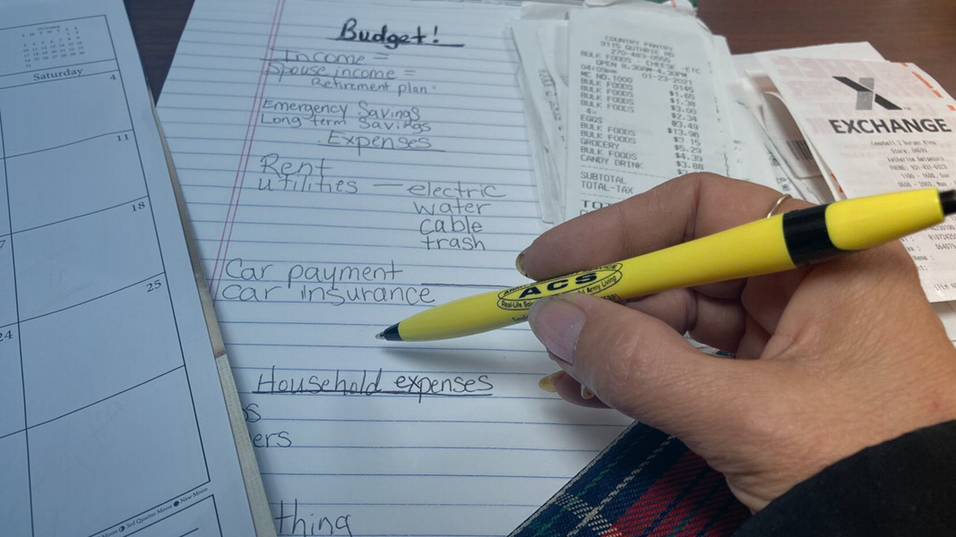 2024-September-M3-Hand writing budget on notebook