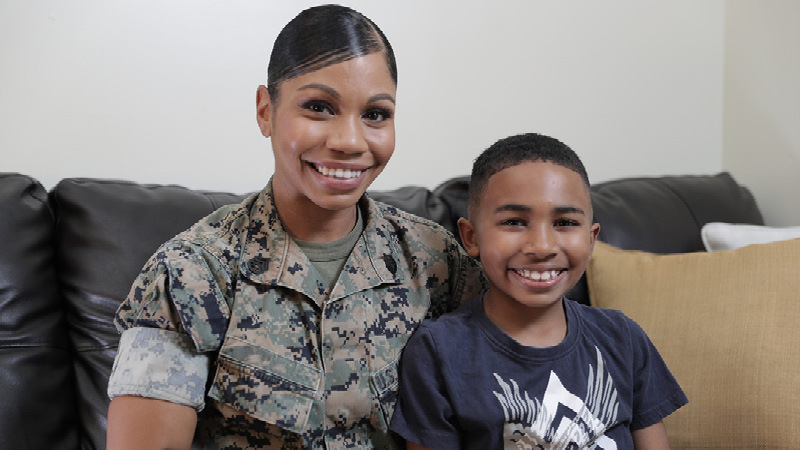 Service member with child