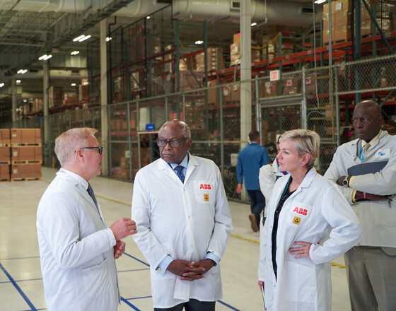 Secretary Granholm and Rep. James Clyburn at an ABB plant in West Columbia, South Carolina on June 27, 2023.