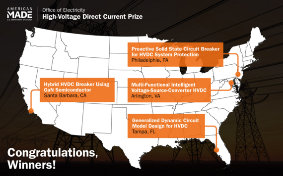 AMC High Voltage Direct Current Prize Winners Map