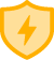 Shield with electric bolt