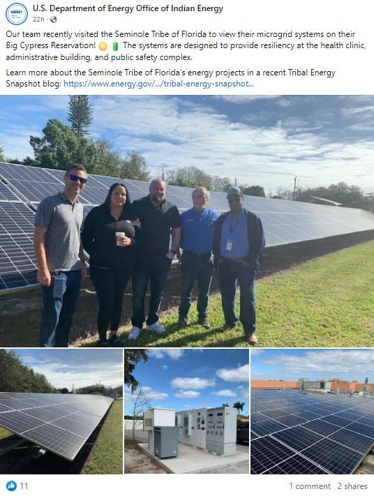 Indian Energy staff visit Seminole Tribe of Florida 