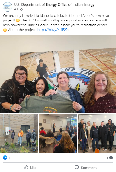 Indian Energy Coeur d'Alene visit.