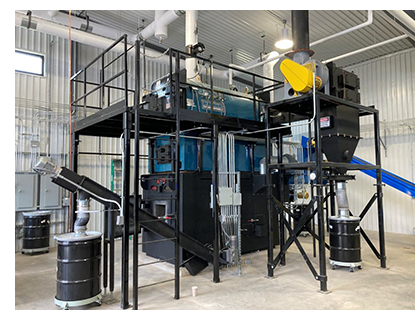 Brookston Community Center's woodchip-fueled hydronic boiler