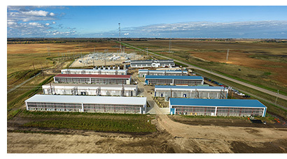 Aerial view of data centers