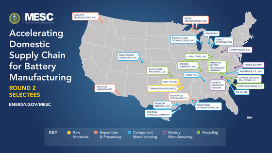 Round 2 - Battery Materials Processing and Battery Manufacturing and Recycling Program 