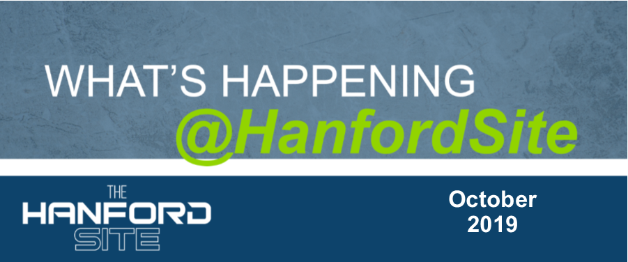 The October 2019 banner for What's Happening at the Hanford Site