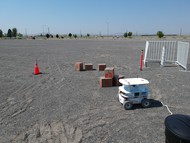 The mobile crawler can maneuver around objects and be fitted with a wide range of equipment.