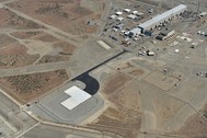 Construction is nearly complete on an outdoor dry storage area, bottom left, built to hold casks containing nearly 2,000 radioactive capsules.