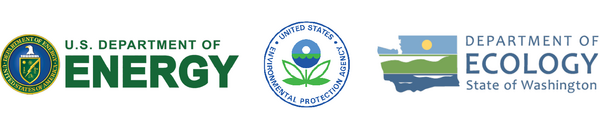 Banner with the Tri-Party Agreement Agency logos. DOE on the right, TPA in the middle and Ecology on the right.