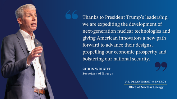 Graphic with Secretary Wright's quote about the advanced reactor pilot program