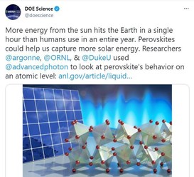 Tweet on persovite solar materials