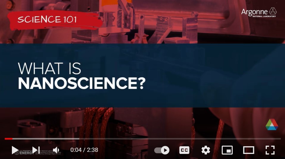 Screenshot of a video that says "Science 101: What is Nanoscience?"