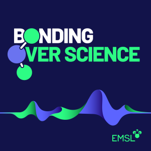Bonding Over Science logo, which has a molecule in the Os and a sound wave below the words