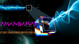 An illustrator’s abstract depiction of data gathered from sensors being analyzed by artificially intelligent software.