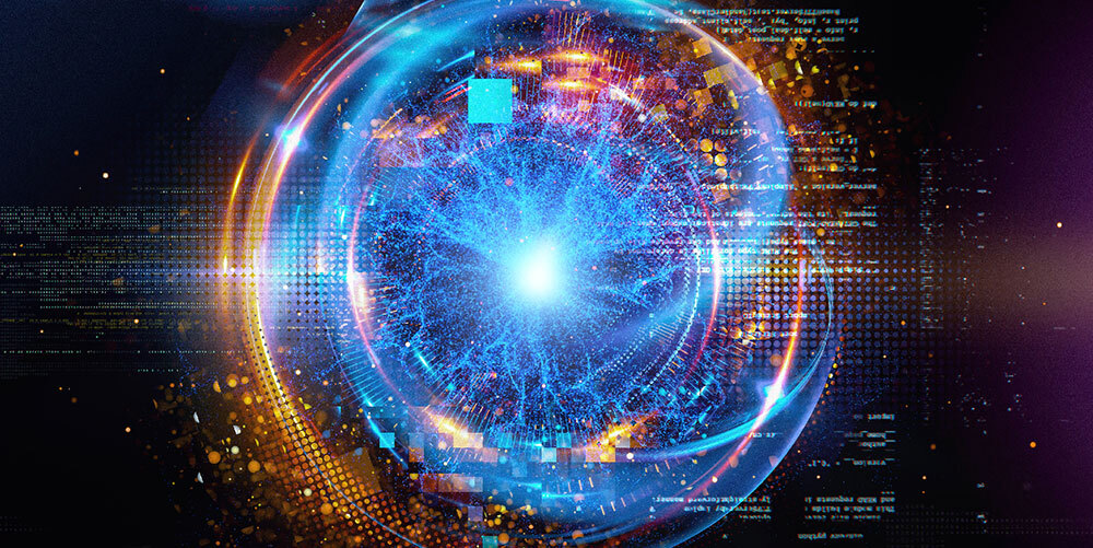 An illustration of an abstract version of quantum circuit simulation