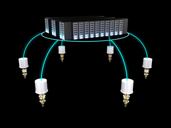 Illustration of a computer with connections out to sensors