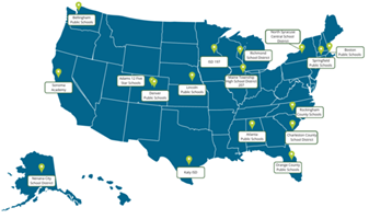 Map of school districts honored