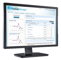 Computer screen with portfolio manager website