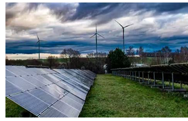 Rows of solar panels