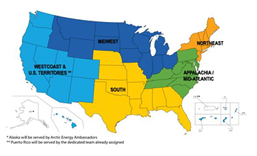 Office of Community Engagement US map graphic