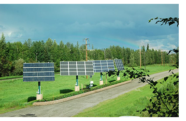 Solar panels alongside road