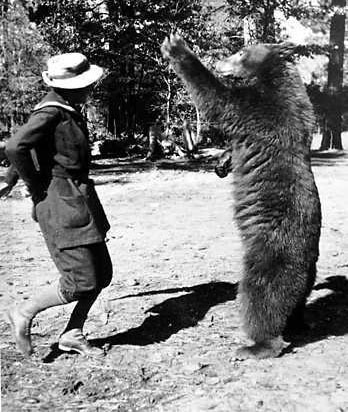 woman with bear