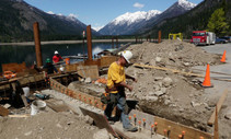 Building a boat ramp. Photo by USFWS.