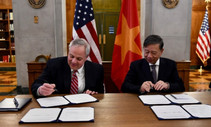 Sec Bernhardt signs MOU with Vietnam to address wildlife trafficking. Photo by DOI.