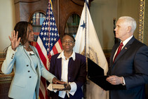 A photo of director Skipwith taken her oath.