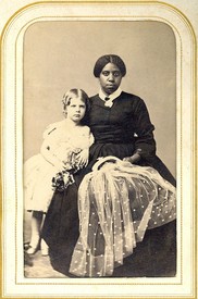 Carte-de-Visite, c. 1863, of Eliza Ridgely III (1858-1954) and Nancy Davis (1833-1908); photo by Israel & Co., Baltimore, MD (HAMP 19799). 